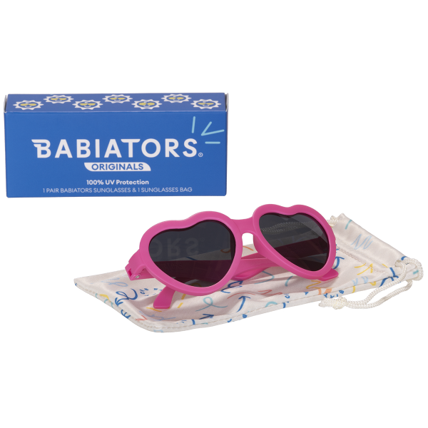 BABIATORS Hearts Paparazzi Pink, sluneční brýle růžové, 3-5 let