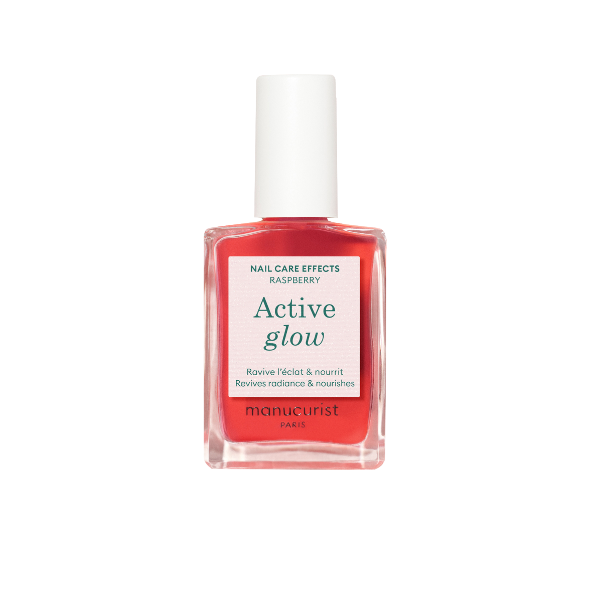 Manucurist Active Glow™ Raspberry Pečující a posilující lak na nehty, 15 ml