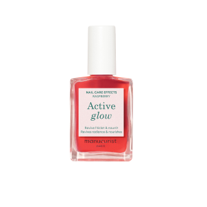 Manucurist Active Glow™ Raspberry Pečující a posilující lak na nehty, 15 ml