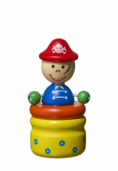 Krabička na první zoubky ze dřeva, motiv PIRÁT