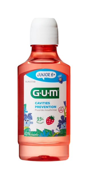 GUM Junior ústní voda (výplach) pro děti s fluoridy + CPC 0,07 %, 300 ml