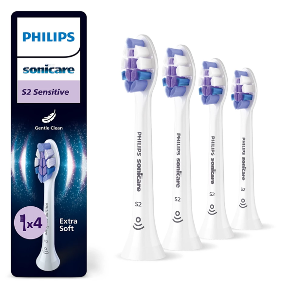Philips Sonicare Sensitive, Balení 4 ks hlavic kartáčku, HX6054/87
