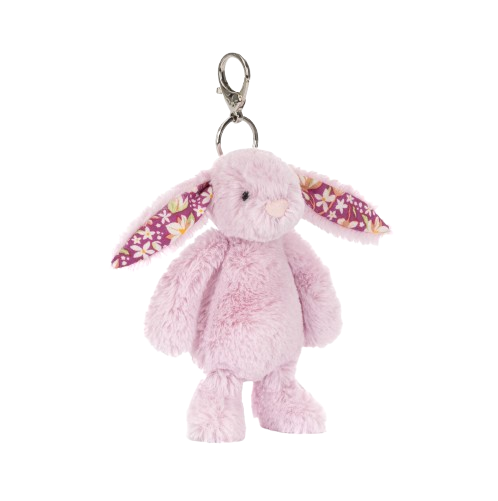 Jellycat Thistlepop Blossom, květinový králíček fialový přívěsek na kabelku