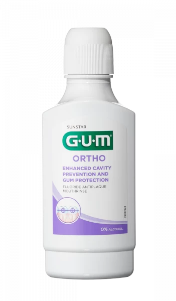 GUM Ortho ústní voda (výplach) pro zuby s rovnátky CPC 0,05 %, 300 ml