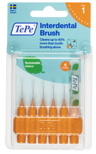 TePe Original mezizubní kartáčky z bioplastu 0,45 mm, oranžové, 6 ks