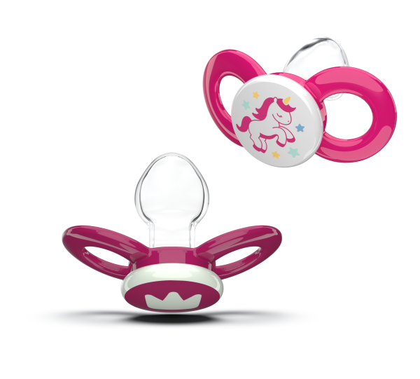 Dentistar ortodontické dudlíky od 14 měsíců věku, růžové