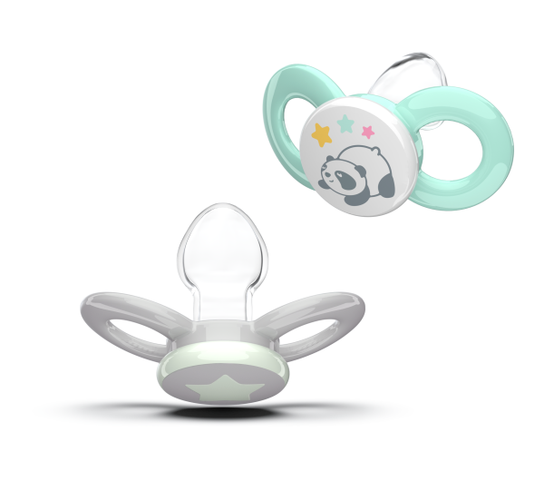 Dentistar ortodontické dudlíky 6-14 měsíců, šedo-zelené