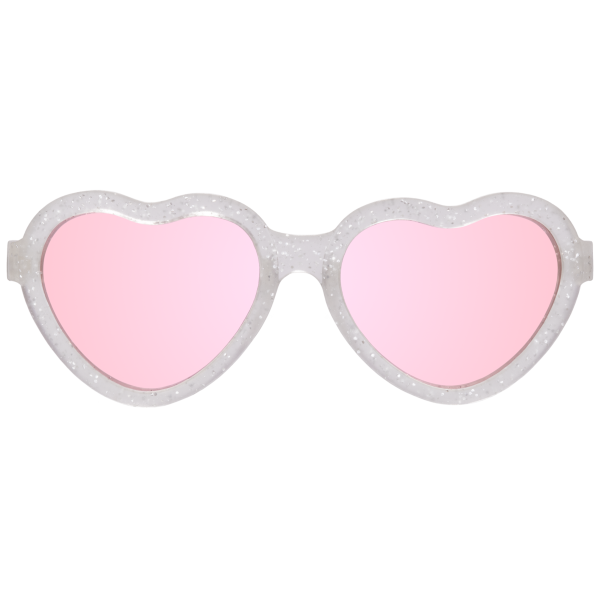 BABIATORS Hearts Silver Shimmer, sluneční brýle stříbrné třpytky, 3-5 let