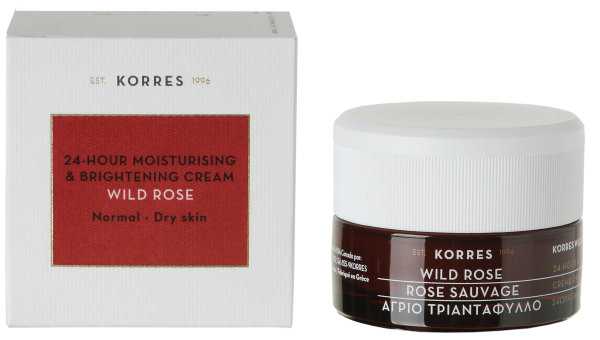 KORRES Wild Rose 24h - rozjasňující krém pro normální a suchou pleť, 40 ml