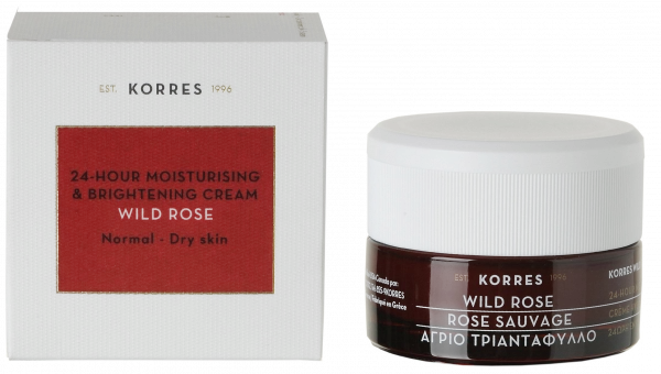 KORRES Wild Rose 24h - rozjasňující krém pro normální a suchou pleť, 40 ml