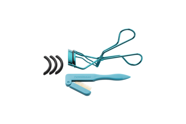 Tweezerman Limited collection Lash Gift Set - Majestic Turquoise hřebínek a kleštičky na řasy