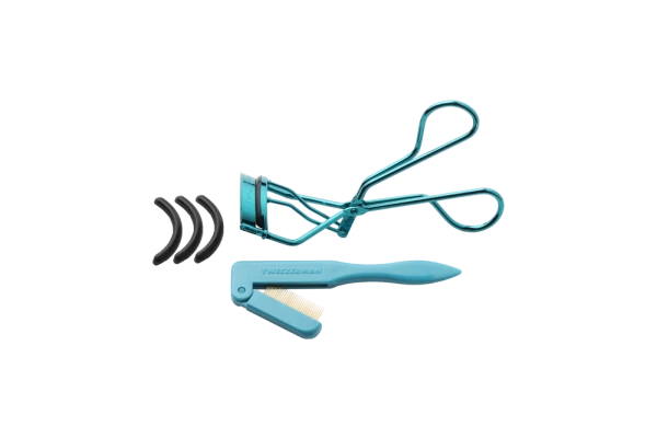 Tweezerman Limited collection Lash Gift Set - Majestic Turquoise hřebínek a kleštičky na řasy