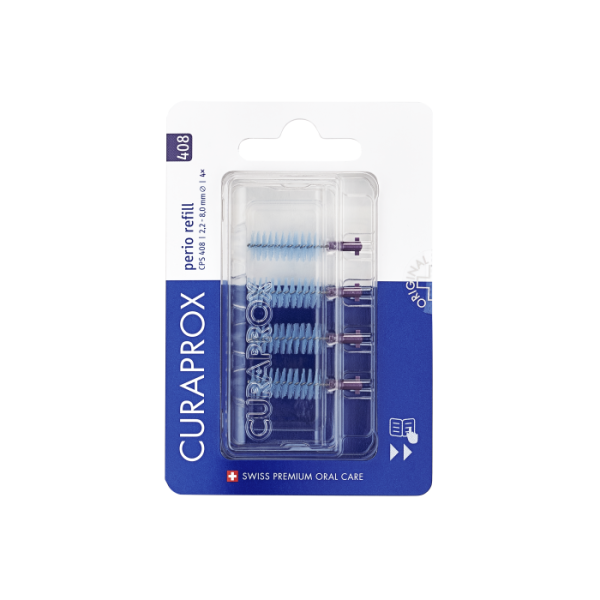 Curaprox CPS 408 perio refill mezizubní kartáčky, tmavě fialová, 4 ks