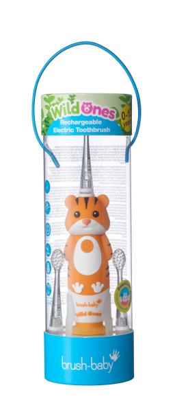 Brush-baby WildOnes dětský sonický kartáček, tygr, 0-10 let