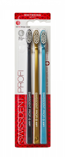 SWISSDENT WHITENING zubní kartáčky Soft (2+1 zdarma) ST. MORITZ