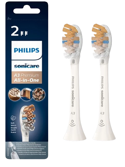 Philips Sonicare Premium All-in-One HX9092/10, Standardní velikost hlavice sonického kartáčku, 2 ks