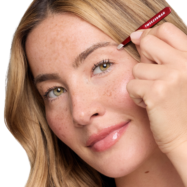 Tweezerman Vintage Rose Mini Slant Tweezer – pinzeta na obočí s pouzdrem