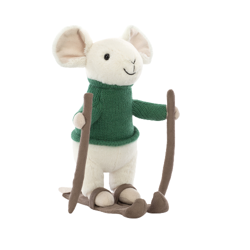Jellycat vánoční myška na lyžích