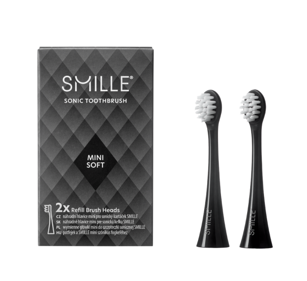 SMILLE Sonic Brush, MINI náhradní hlavice, černé, 2ks