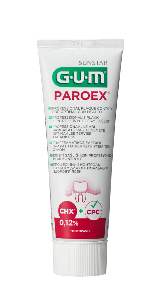 GUM PAROEX gelová zubní pasta (CHX 0,12 % + CPC 0,05 %), 75 ml