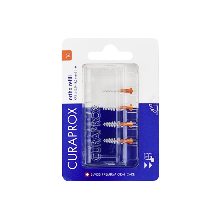 Curaprox CPS 14 regular mezizubní kartáčky, kónické, oranžové, 4 ks