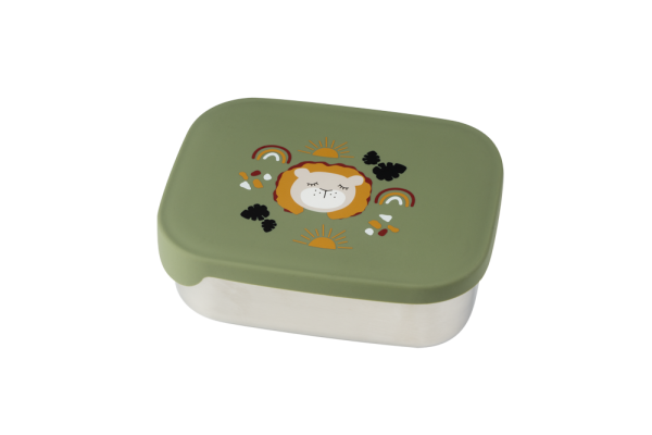 Kikadu obědový box s motivem lvíčka, olivový