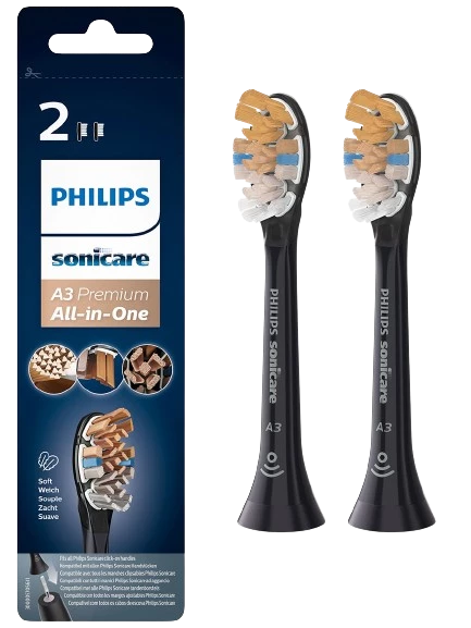 Philips Sonicare Premium All-in-One HX9092/11, Standardní velikost hlavice sonického kartáčku, 2 ks