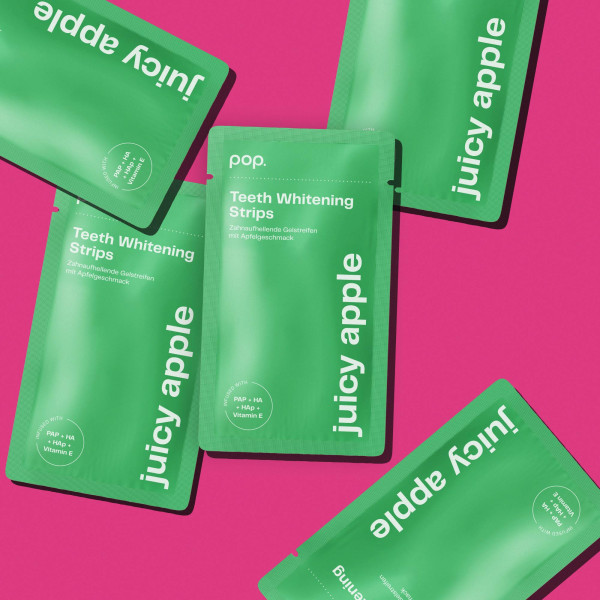 Pop Juicy Apple Teeth Whitening Strips, bělicí pásky na zuby (7x2 ks)