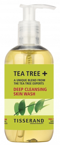Tisserand Skin Wash Tea Tree + Deep Cleansing Čisticí antibakteriální gel na pleť a celé tělo, 250 ml