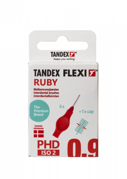 Tandex Flexi mezizubní kartáčky červené 0,90 mm, 6 ks