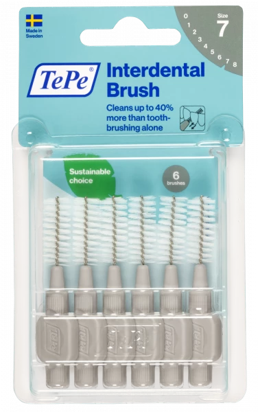 TePe Original mezizubní kartáčky z bioplastu 1,3 mm, šedé, 6 ks