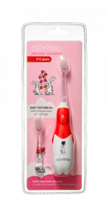 Bob a Bobek baby sonický dětský kartáček se srdíčky, 0-5 let