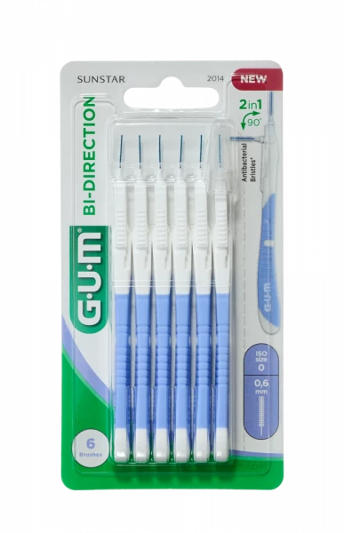 GUM BI-DIRECTION mezizubní kartáčky 0,6 mm, ISO 0, 6 ks