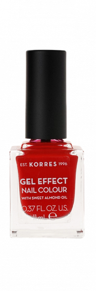 KORRES Gel-Effect Nail Colour - gelový lak na nehty,53 Royal Red, 11 ml