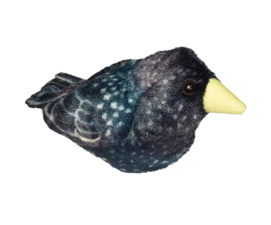 Plyšový ptáček zpívající špaček