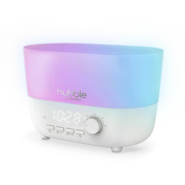 Hubble Mist 5v1 – zvlhčovač vzduchu, aroma difuzér, Bluetooth reproduktor, noční světlo a digitální hodiny