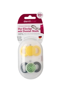 Dentistar Day & Night Soother, denní a noční dudlík, od 14 měsíců, žlutý