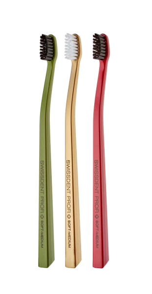 SWISSDENT COLOURS zubní kartáčky Soft-Medium (2+1 zdarma), FESTIVE