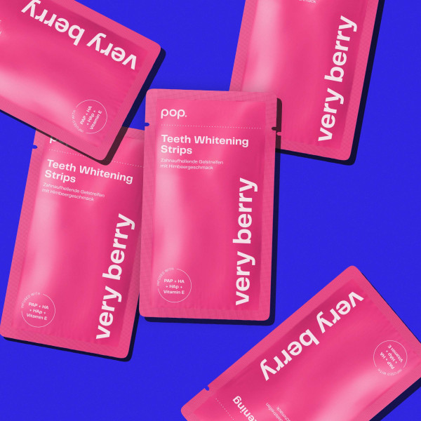 Pop Very Berry Teeth Whitening Strips, bělicí pásky na zuby (7x2 ks)