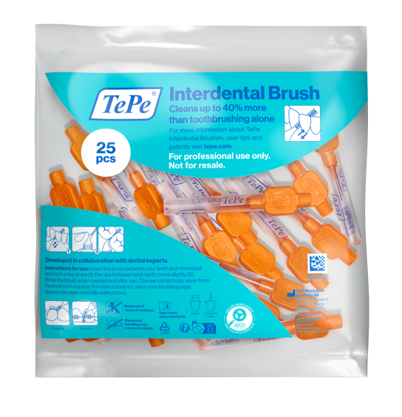 TePe Original mezizubní kartáčky z bioplastu 0,45 mm, oranžové, 25 ks