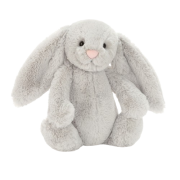 Jellycat stydlivý stříbrný králík střední