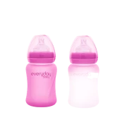 Everyday Baby skleněná láhev s termo senzorem 150 ml, Pink
