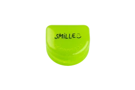SMILLE světle zelená schránka na rovnátka s flitry