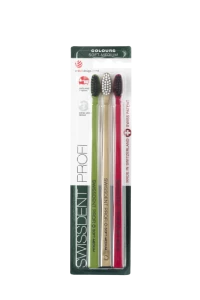 SWISSDENT COLOURS zubní kartáčky Soft-Medium (2+1 zdarma), FESTIVE