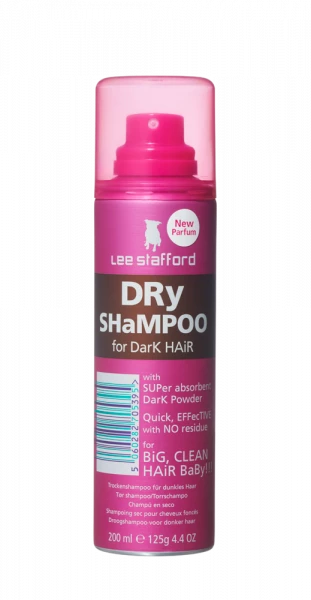 Lee Stafford Dry Shampoo Dark, suchý šampon na tmavé vlasy, 200 ml