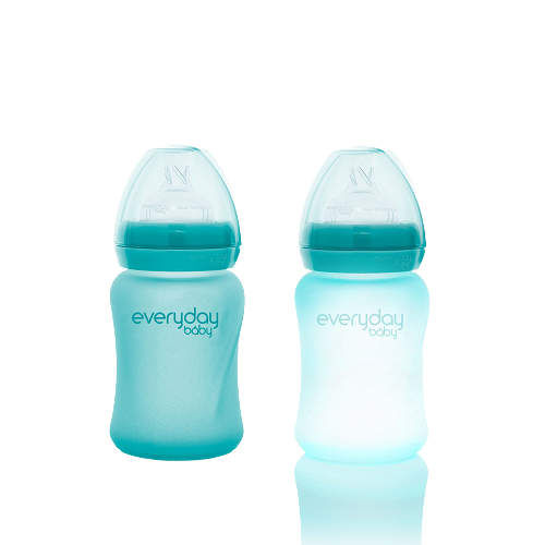 Everyday Baby skleněná láhev s termo senzorem 150 ml, Turquoise