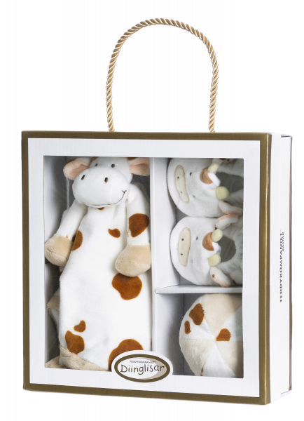 Teddykompaniet Diinglisar dárková sada kravička