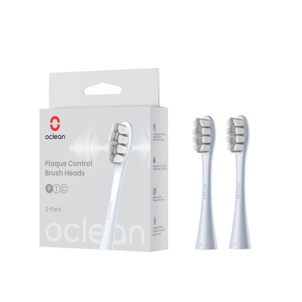 Oclean náhradní hlavice Plaque Control Medium, P1C9 - 2 ks, stříbrné
