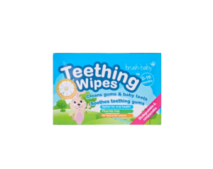 Brush-baby Teething Wipes, ubrousky na prořezávající se zoubky, 0-16 měsíců