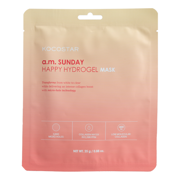 Kocostar a.m. Sunday Happy Hydrogel Mask Hydratační pleťová maska, 1 ks
